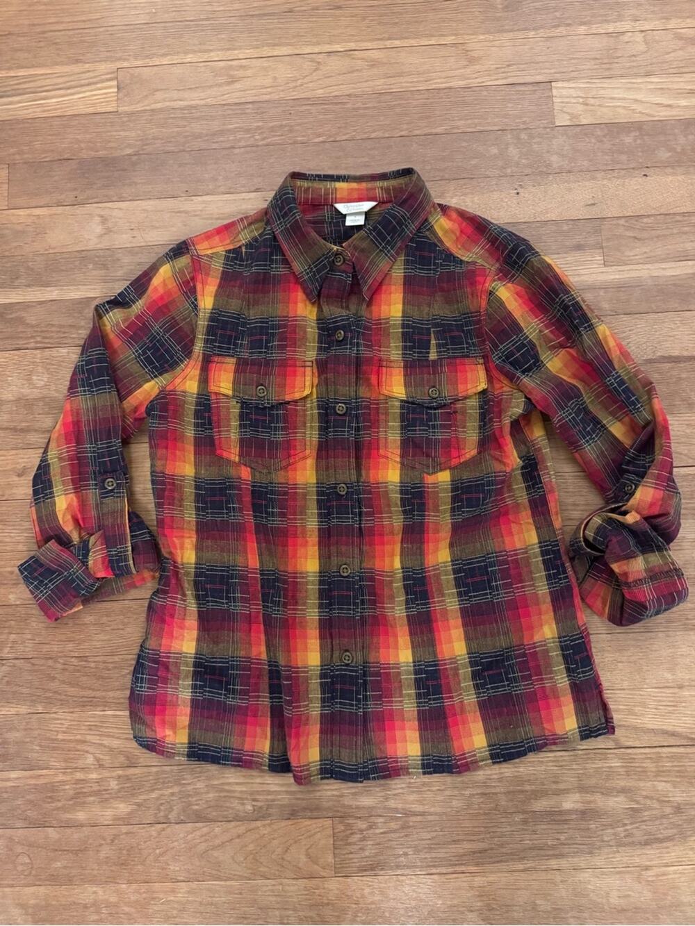 Christopher & Banks Women's Multicolor Plaid Button Up Flannel Shirt - Sz S
 b8